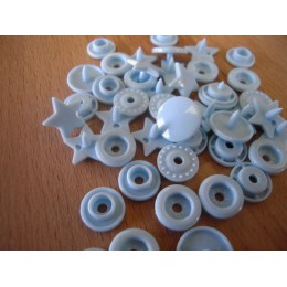 Couches lavables : kit pression étoile bleue ciel pour pince KAM