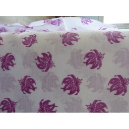 Coton bio fin imprimé hibiscus fuschia