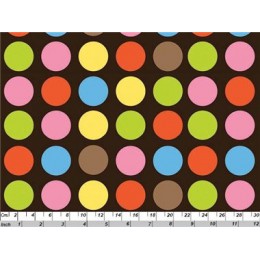 Pois colorés sur fond noir 100% coton biologique