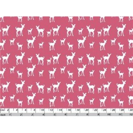 Faons sur fond rose 100% coton biologique