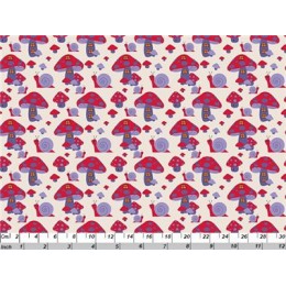 Champignons sur fond écru 100% coton biologique