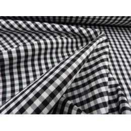 TISSU BIO : vichy noir en popeline fine