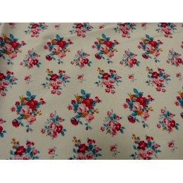 EXCLU BIOTISSUS : popeline de coton bio blanche imprimée coccinelles