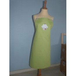 Tablier de cuisine vert 100% coton biologique