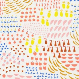 Popeline imprimée salade de fruits - Echantillon