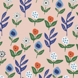 Popeline imprimée jardin rose par 50 cm Cloud 9