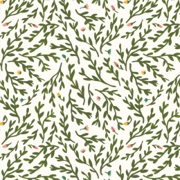 Popeline imprimée salicorne - Echantillon