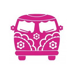 Minibus VW Peace and Love rose : transfert velours
